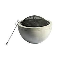 It is easy to move around and keeps you safe from flames with an ember screen. Peaktop 30 In X 22 83 In Round Wood Burning Outdoor Concrete Fire Pit Hr30180aa The Home Depot Concrete Fire Pits Wood Burning Fire Pit Wood Fire Pit
