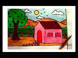 Easy Step By Step House Drawing For Kids House Drawing For Kids Scenery Drawing For Kids Drawing For Kids