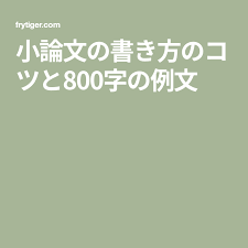 小論文の書き方のコツと800字の例文 小論文 書き方 文章のコツ 書き方
