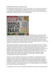 Informasi tentang contoh karangan, karangan adalah sebuah karya tulis yang berbentuk prosa naratif fiktif. Karangan Kenaikan Harga Barang