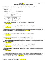 What is the v if λ = 8 m and ƒ = 20 hz? Speed Frequency Wavelength C X C C Frequency Wavelength