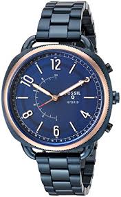 Achetez en ligne montres de poignet de fossil q. Fossil Q Accomplice Montre Connectee Hybride Et Etanche Pour Femme En Acier Inoxydable Bleu Ocean Compatibilite Ios Et Android Boite Et Pile Incluses