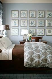 Crisp white walls and trim add a . Blue And Brown Bedroom Ideas And Photos Houzz