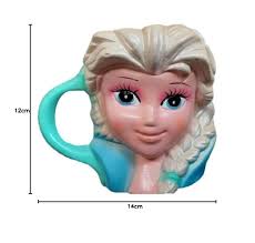 Taza de cerámica con diseño de " PRINCESA ELSA " de frozen, pintada y  esculpida a mano en 3D, taza de café novedosa, capacidad para 350 ml :  Amazon.com.mx: Hogar y Cocina