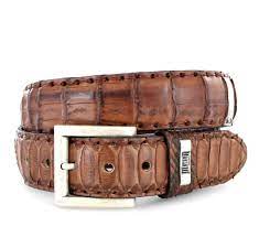 Calf skin lining and hand painted leather soles. Mayura Boots Mb211 Camel Exotic Leather Belt Brown Cowboystiefel Shop