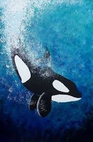 It housed a number of orcas: Orcas Orcas Desenho Whale Painting Acrylic Painting Canvas Painting Art Projects
