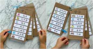 Schedule contains morning, afternoon, and night charts. Visual Daily Routine Chart For Kids In English Chinese Korean Printable