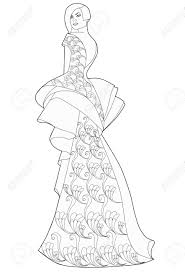 Dama medieval delineada en vestido largo. Derrota Acostumese A Resposta Vestidos Para Colorear Mamaindeval Com