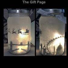 Night Light Mood Lighting Santa Over London In A Jar Fairy Etsy Fairy Jars Glitter Jars Mason Jars