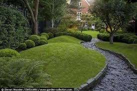 The Rolling Small Hills Add Character To The Path And Landscape Design Boxwood Garden Beautiful Gardens Lawn Design