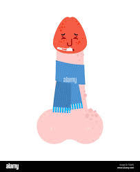 Penis Sick With Scarf and thermometer isolated. ill dick Cartoon Style  Stock Vector Image & Art - Alamy