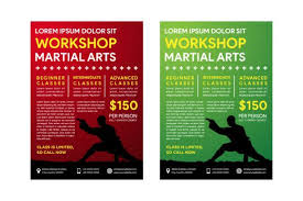 Martial Art Workshop Red And Green Flyer Graphic By Noory Shopper Creative Fabrica