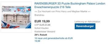 Ravensburger 3d Puzzle Buckingham Palace London Buckingham Palace London Puzzle