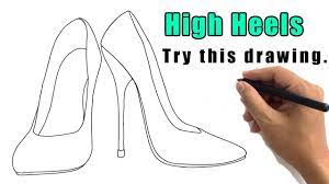 How To Draw High Heels Step By Step Sketch Easy Heels Drawing For Beginners  To Follow - Youtube