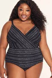Plus Size Swimwear Slimming Control Wrap One Piece Swimsuit In Flattering Black With White Striped D One Piece Plus Size One Piece Swimsuit One Piece Swimsuit