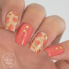 Repeat the steps but starting from below the blue. Coral Gold Leopard Print Nail Art By Xnailsbymiri Nailpolis Museum Of Nail Art