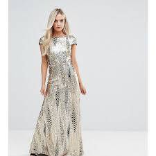 Tfnc Petite Allover Sequin Maxi Dress With Fishtail 65 Liked On Polyvore Featuring Dresses Gowns Maxi Dress Prom Petite Evening Dresses Petite Maxi Dress