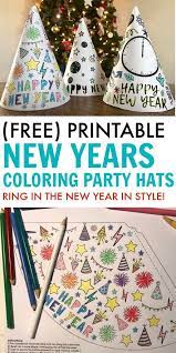 New Years Activity Kids Coloring Party Hats New Years Activities New Year S Eve Activities Colorful Party