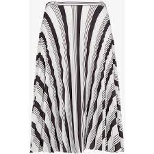 Black And White Striped Pleated Skirt Balenciaga Pleated Midi Skirt With Stripes 1 950 Liked On Polyvore Featuring Skirts Striped Midi Skirt White Pleated Skirt White Knee Length Skirt