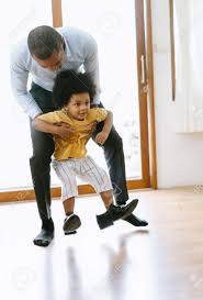 Bring frischen wind in deine garderobe mit den neuesten trends von his. Happy African American Father Carry Little Son Into The House Stock Photo Picture And Royalty Free Image Image 159126283