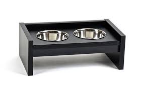 Manhattan I Mid Century Modern Elevated Pet Food Table Cat Or Dog Dish Bowl Holder Raised Classic Black Dog Food Holder Diy Dog Food Dog Bowl Holder