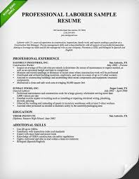 construction worker resume sample