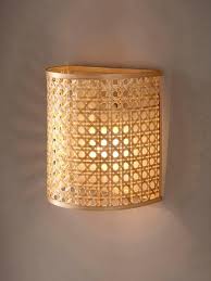Applique Murale Cannage Naturel 3 Parement Mural Lampe Cannage