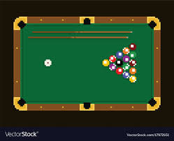 Pixel Art Green Billiard Table With Colorful Balls Vector Image On Vectorstock Pixel Art Billiards Art