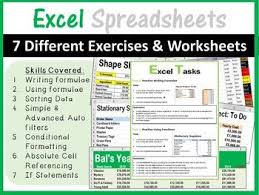 Microsoft Excel Spreadsheets Activities Worksheets Microsoft Excel Excel Spreadsheets Worksheets