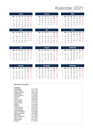 Geburtstage oder weitere wichtige ereignisse hinzufügen und ihren persönlichen kalender gestalten. Kalender 2021 Excel Mit Kw Und Feiertagen Schweiz Linkorama Ch