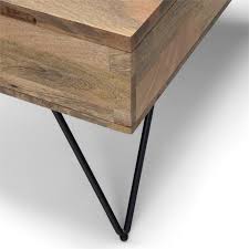 Can be used as a specifications material: Simpli Home Hunter Solid Mango Wood Lift Top Square Coffee Table In Natural Axchun 04
