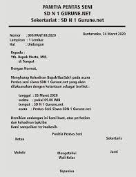 Beda halnya dengan surat undangan tidak resmi, untuk penutup jenis surat ini penulis tidak perlu menyertakan tanda tangan oranga tua/wali siswa smp 2 nurul iman jakarta. Contoh Undangan Resmi Pentas Seni Guru Paud