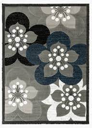 Marcy sapphire blue area rug. Newport Collection Gray White Navy Blue Floral Modern Area Rug Walmart Com Walmart Com