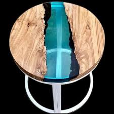 The bird sculpture on the glass is created by a long time friend & is something i give to all my customers as a thank you for purchasing a piece of my work. Designer Epoxy Round Coffee Table 1 5 Inches Vishnu Packers Traders Id 20888230891