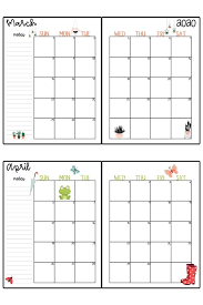 2020 Calendar Printable Free Printable 2020 Monthly Calendar Planner Calendar Printables Weekly Planner Free Printable Calendar Printables