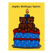 Happy Birthday Wishes For Twins Boys Boy Girl Twins On Birthday Cake Postcard Zazzle Com Boy Birthday Party Invitations Birthday Cards For Twins Bear Birthday Party Invitations