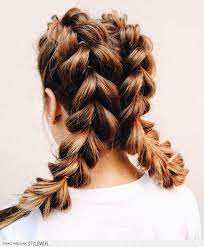 French Pull Through Braid Pig Tails Braids For Short Hair Cool Hairstyles Short Hair Styles