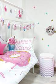 Bedding Set With Donut To Buy On Etsy Happyspacesworkshop Childrens Bedding Set Girls Room Girls Ro Children Room Girl Girls Room Decor Kids Interior Room