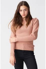 Dilvin Kadin Gul Kurusu Bisiklet Yaka Balon Kol Kazak S Izobrazheniyami