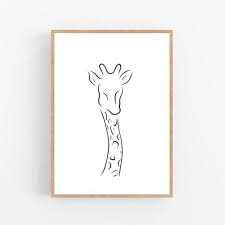 Giraffe Line Art Giraffe Print Abstract Animal Wall Decor Etsy Line Art Drawings Giraffe Art Minimalist Art