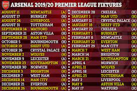 Show all leagues uefa champions league uefa europa league english premier league major league soccer german bundesliga italian serie a spanish primera división french ligue 1 concacaf champions league united states nwsl challenge cup united states nwsl women's. Arsenal Premier League Fixtures 2019 20 Gunners Kicked Off Their Campaign Against Newcastle But Face Another Tough Start