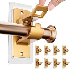 Adhesive No Drill Curtain Rod Brackets