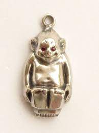 1910 Paye Baker Sterling Silver Billiken Good Luck Charm Fob Pendant Deco Jewelry Charm Pendant Art Deco Jewelry