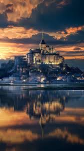 Mont Saint Michel France Sunset View 4k Ultra Hd Mobile Wallpaper Beautiful Places To Visit Most Beautiful Places Mont Saint Michel France