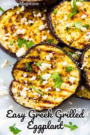 Greek Seasoning And Feta Cheese Top Perfectly Grilled Eggplant Slices Making This Super Hea Grilled Eggplant Recipes Grilled Eggplant Eggplant Recipes Healthy