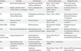 B Cell Non Hodgkin Lymphomas In The Bone Marrow Download Table