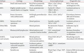 b cell non hodgkin lymphomas in the bone marrow download table