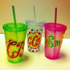Diy Decorative Tumblers Painting Plastic Acrylic Paint Pens Painted Initials