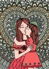 La Madre Besa A Su Hija Con Diseno De Amor Para Tarjetas Invitacion Y Otro Elemento De Diseno Ilustracion Vectorial Ilustraciones Vectoriales Clip Art Vectorizado Libre De Derechos Image 77165201