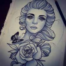 This design features the traditional lady face tattoo design which was hand painted and scanned, giving a cool tattooed look to the items of today! For Amy X Tattoo Design Ladyface Ladytattooers Design Art Drawing Ntgallery Tattooworkers Uktattoo Artnerd Pl Tattoos Art Tattoo Design Art Drawing